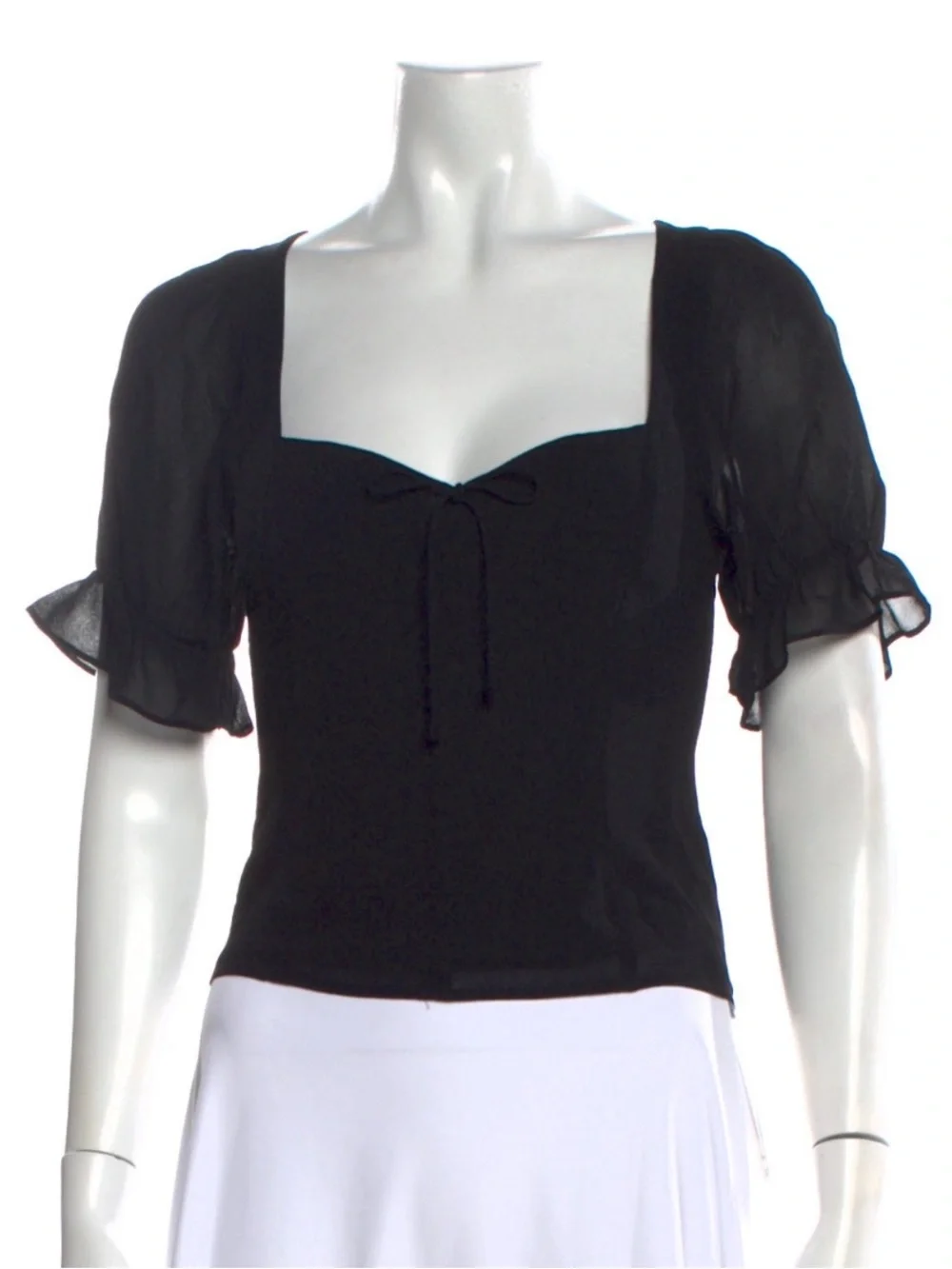 Reformation Delevan Black Women's Top